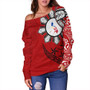 Philippines Off Shoulder Sweatshirt Tribal Sun In My Heart Red Style