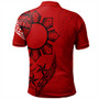 Philippines Polo Shirt Tribal Sun In My Heart Red Style