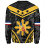 Philippines Sweatshirt Polynesian Sun Star Style Camouflage
