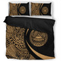 American Samoa Bedding Set Lauhala Gold Circle Style