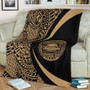 American Samoa Premium Blanket Lauhala Gold Circle Style