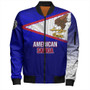 American Samoa Bomber Jacket - American Samoa Flag Color With Traditional Patterns