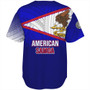 American Samoa Baseball Shirt - American Samoa Flag Color With Traditional Patterns