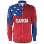 Samoa Long Sleeve Shirt - Samoa Flag Color With Traditional Patterns