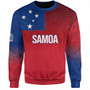 Samoa Sweatshirt - Samoa Flag Color With Traditional Patterns