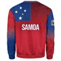 Samoa Sweatshirt - Samoa Flag Color With Traditional Patterns