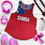 Samoa Women Tank - Samoa Flag Color With Traditional Patterns