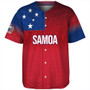 Samoa Baseball Shirt - Samoa Flag Color With Traditional Patterns