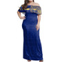 Hawaii Woman Off Shoulder Long Dress Hilo High School With Crest Style