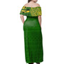 Hawaii Woman Off Shoulder Long Dress Kaimuki High School With Crest Style