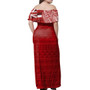 Hawaii Woman Off Shoulder Long Dress Kalani High School With Crest Style