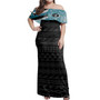 Hawaii Woman Off Shoulder Long Dress Kapolei High School With Crest Style