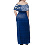 Hawaii Woman Off Shoulder Long Dress Kealakehe High School With Crest Style