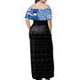 Hawaii Woman Off Shoulder Long Dress Kihei Charter School With Crest Style