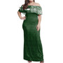 Hawaii Woman Off Shoulder Long Dress Konawaena High School With Crest Style