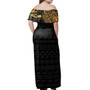 Hawaii Woman Off Shoulder Long Dress Nanakuli High and Intermediate School With Crest Style