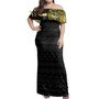 Hawaii Woman Off Shoulder Long Dress Waimea High School With Crest Style