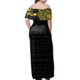 Hawaii Woman Off Shoulder Long Dress Waimea High School With Crest Style