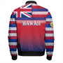 Hawaii Bomber Jacket - Hawaii Flag Color With Traditional Patterns