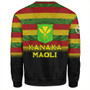 Hawaii Sweatshirt - Kanaka Maoli Flag Color With Traditional Patterns