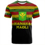 Hawaii T-Shirt - Kanaka Maoli Flag Color With Traditional Patterns