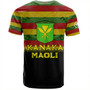 Hawaii T-Shirt - Kanaka Maoli Flag Color With Traditional Patterns