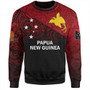 Papua New Guinea Sweatshirt - PNG Flag Color With Traditional Patterns