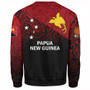 Papua New Guinea Sweatshirt - PNG Flag Color With Traditional Patterns