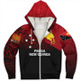 Papua New Guinea Sherpa Hoodie - PNG Flag Color With Traditional Patterns