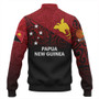 Papua New Guinea Baseball Jacket - PNG Flag Color With Traditional Patterns