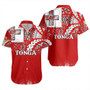 Tonga Short Sleeve Shirt - Tonga Flag Color With Traditional Patterns