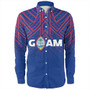 Guam Long Sleeve Shirt - Flag Color With Traditional Patterns