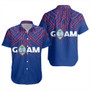 Guam Short Sleeve Shirt - Flag Color With Traditional Patterns