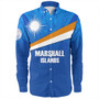 Marshall Islands Long Sleeve Shirt - Flag Color With Traditional Patterns