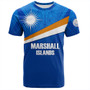 Marshall Islands T-Shirt - Flag Color With Traditional Patterns