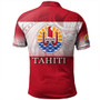 Tahiti Polo Shirt - Flag Color With Traditional Patterns