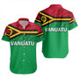 Vanuatu Short Sleeve Shirt - Flag Color With Traditional Patterns