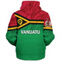 Vanuatu Sherpa Hoodie - Flag Color With Traditional Patterns