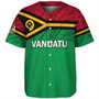 Vanuatu Baseball Shirt - Flag Color With Traditional Patterns