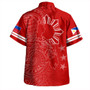Philippines Hawaiian Shirt Lauhala Half Concept Red