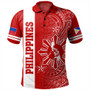 Philippines Polo Shirt Lauhala Half Concept Red