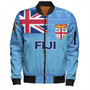 Fiji Bomber Jacket - Flag Color With Traditional Patterns