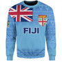 Fiji Sweatshirt - Flag Color With Traditional Patterns