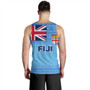 Fiji Tank Top - Flag Color With Traditional Patterns