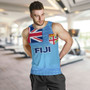 Fiji Tank Top - Flag Color With Traditional Patterns