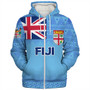 Fiji Sherpa Hoodie - Flag Color With Traditional Patterns