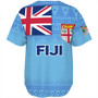 Fiji Baseball Shirt - Flag Color With Traditional Patterns