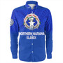 Northern Mariana Islands Long Sleeve Shirt - Flag Color With Traditional Patterns