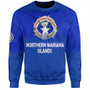 Northern Mariana Islands Sweatshirt - Flag Color With Traditional Patterns