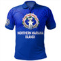 Northern Mariana Islands Polo Shirt - Flag Color With Traditional Patterns